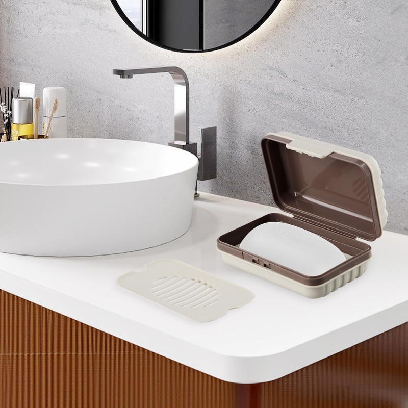 Pack of 2 Soap Dish with Lid, Travel Soap Box,