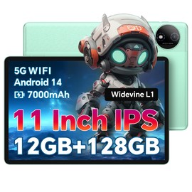 ODEA Tablet 11 Inch Android 14, A11 Tablets 12GB RAM 128GB ROM(1TB Expand), Octa-Core, 7000mAh, Widevine L1, 11” IPS Touch Screen, 5G WiFi, 13+5MP, GPS