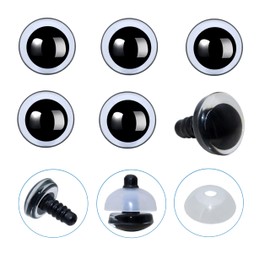 100Pcs 3D Clear Safety Eyes and Washers - Thalinfayi 16mm Round Pupils Safety Eyes Crochet Amigurumi Eyes for DIY Making or Replace of Amigurumi, Crafts, Crochet Doll Supplies