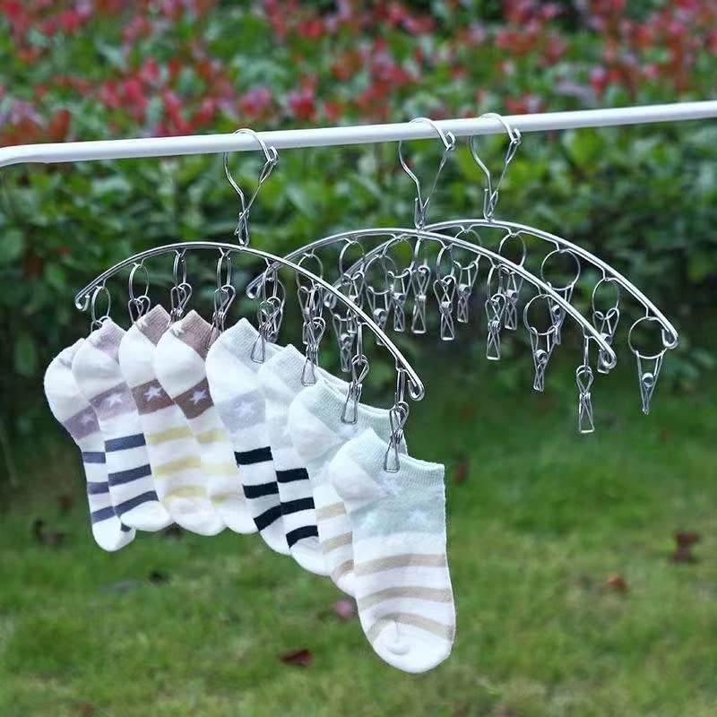 Skroad 4 Pack Stainless Steel Laundry Drying Rack Clothes Hanger