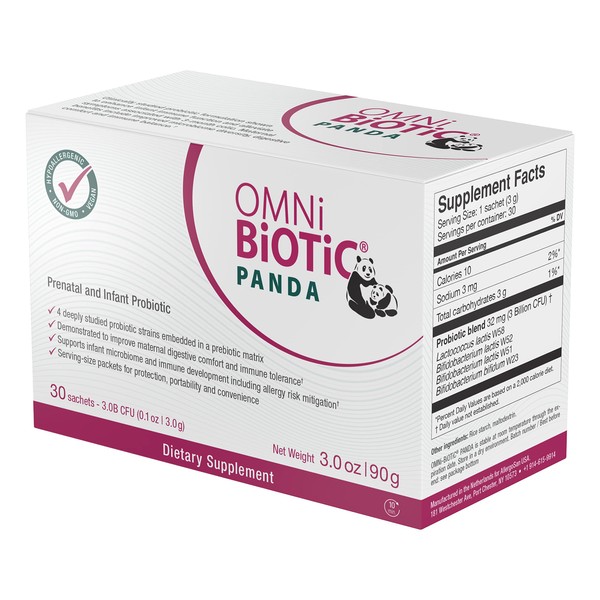 OMNI BIOTIC Panda - Probiotic for Mom and Baby - Prenatal and Infant Probiotic – Gut Health & Immune System Support – Vegan and Hypoallergenic - Non-GMO (1 Pack)