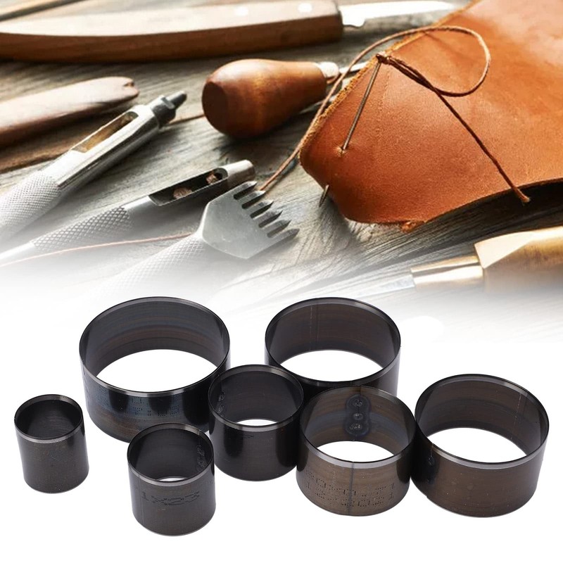 7 Pieces Round Leather Punch Tool, Round Hole Punch, High