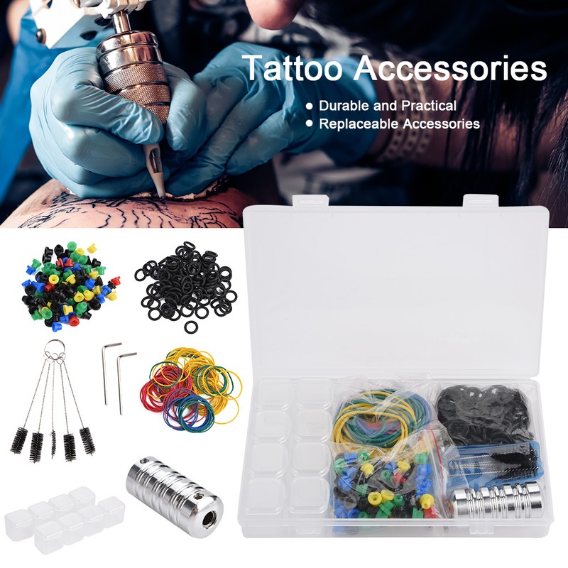 Professional Rubber Bands Tattoo Handle Cleaning Brush Tools Set Tattoo