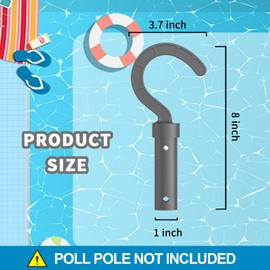 Keyrank Hook for All Robotic Pool Cleaner, Accessories Hook Customized for Pool Vacuum Robot Including Cordless,Above Ground and Underwater,Attaches to Telescopic Poles-Gray
