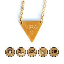 JAECI Necklaces for Women - Dainty Necklace - Star Necklace - Constellation Necklace - Zodiac Necklace - Zodiac Sign Necklaces - Stainless Steel Necklace - Triangle Necklace Virgo Necklace - Gold