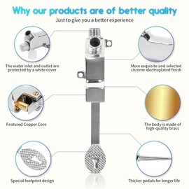 LukLoy Floor Mount Single Pedal Valve, Polished Chrome