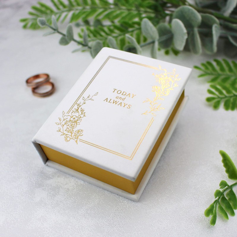 Lillian Rose Wedding Ring Book Box, White