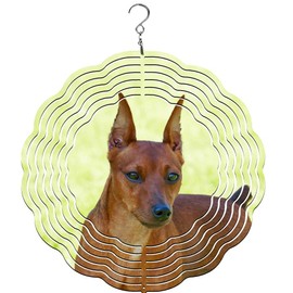 Red Miniature Pinscher Wind Spinner | Windspinner | Dog Lover
