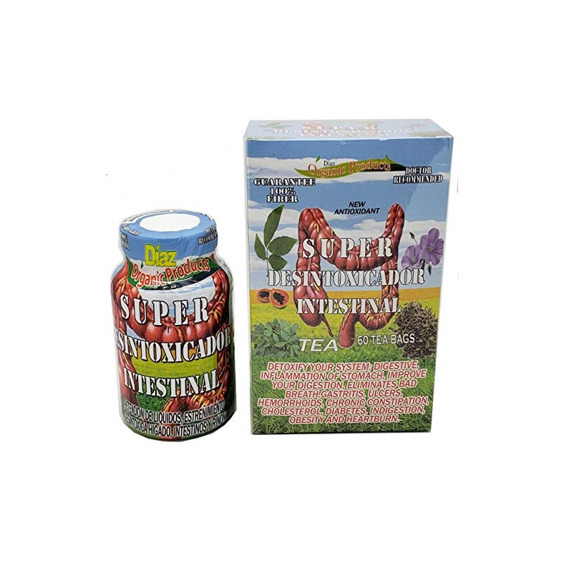 Diaz Super Desintoxicador Intestinal Kit - 60 Teabags & 90
