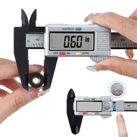 Sendowtek Calibrador Digital Electrónica Calibrador de Pantalla Vernier Digital Inoxidable Pie de Rey Digital con Conversión Entre 15 cm/6'' con Pantalla LCD para Accesorios Electrónicos y Joyas