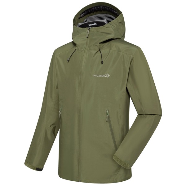 WICKHAM Men's High-performance Rain Jacket Outdoor Waterproof Windproof Coat fully
