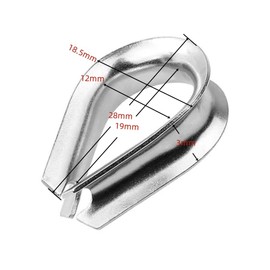 GYWHOOFT Wire Rope Thimble, M3, Stainless Steel Thimble Hardware Set, Wire Rope Cable Rigging, Abrasion Resistant, Corrosion Resistant, Terminal Treatment, Connection, Marine Use, Industrial Use,