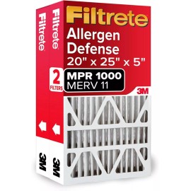 Filtrete 20x25x5 AC Furnace Cleaning Air Filter, MPR 1000, MERV 11, 2 Pack