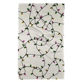 GEOMETRY Christmas Kitchen Towels - Quick Dry Microfiber Cloth Dish Towels for Kitchen Drying - Premium Quick Dry Towel (Festive Lights, 1 Pack)