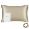 Standard Size Silk Pillowcase ALASKA BEAR Random Color Silk Scrunchie