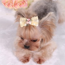 WEILFYONK Pet Hair Accessories Dog Cat Elastic Hair Bows Multi Color Pet Accessories Cute Fashion Dog Hair Clips for Small Dogs Medium Dogs Celebration Party (6cm3pcs)