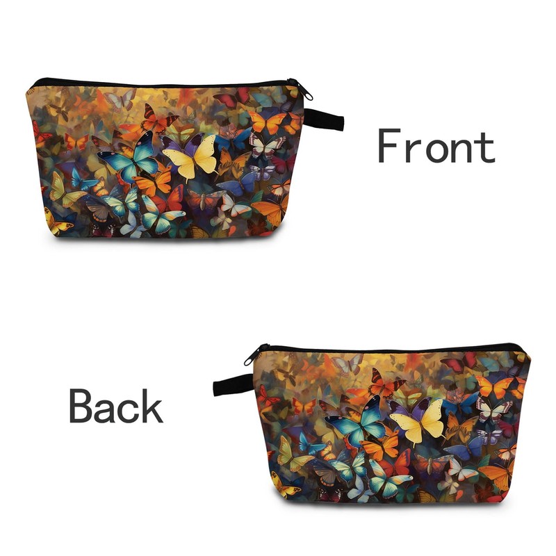 MoCaliduccious Butterfly Makeup Bag Elegant 3D Flutter Design Cosmetic Pouch