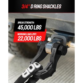 DAYDOOR 3/4" D Ring Shackles, Heavy Duty D Ring Shackles with 7/8 Pin for Towing & Off-Road Use, 45,000 Lbs Break Strength for Use with Tow Strap for Vehicle Recovery (Gray)