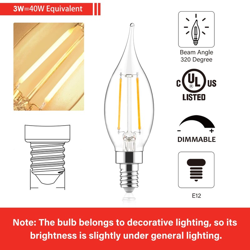 Sengled Candelabra Led Light Bulbs Dimmable, E12 Led Bulb 40
