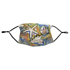 Betsydrake MA603 Beach Treasures Face Mask Multicoloured