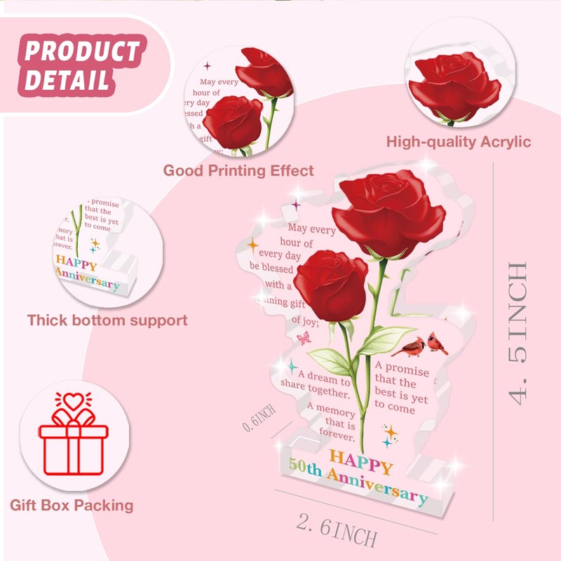 Best 50th Wedding Anniversary Decorations Acrylic Sign Gifts Ideas 50th