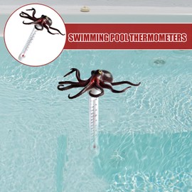 Floating Pool Thermometer | Floating Water Thermometer, Octopus Floating Swimming Pool Thermometer for Ice Baths, Hot Tubs, Cold Tubs, Ponds, and Spas