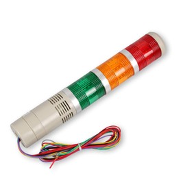 Luban Industrial Signal Tower, Column LED Alarm Tower Lamp Flash Indicator, 3-Layer Stack LED Warning Light for Safety (DC 12V/Steady ON Light)