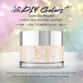 SNS Healthy Natural Nails SNS Nail Dip Powder Colors, Gelous Color Dipping Powder - Le Jardin Secret (Pink Cream) - Long-Lasting Low-Odor Dip Nail Colors for Healthier Nail Beds, Professionals & At-Home DIY - 0.5 oz