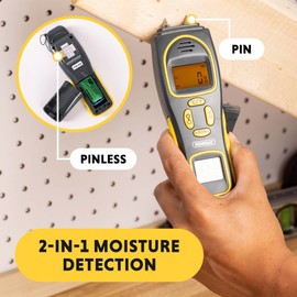 General Tools 4-in-1 Pin/Pinless Combo Moisture Meter #MMH800 - Pin/Pinless Combo Mold Detector for Home - Dual LCD Display & Audible Alarm