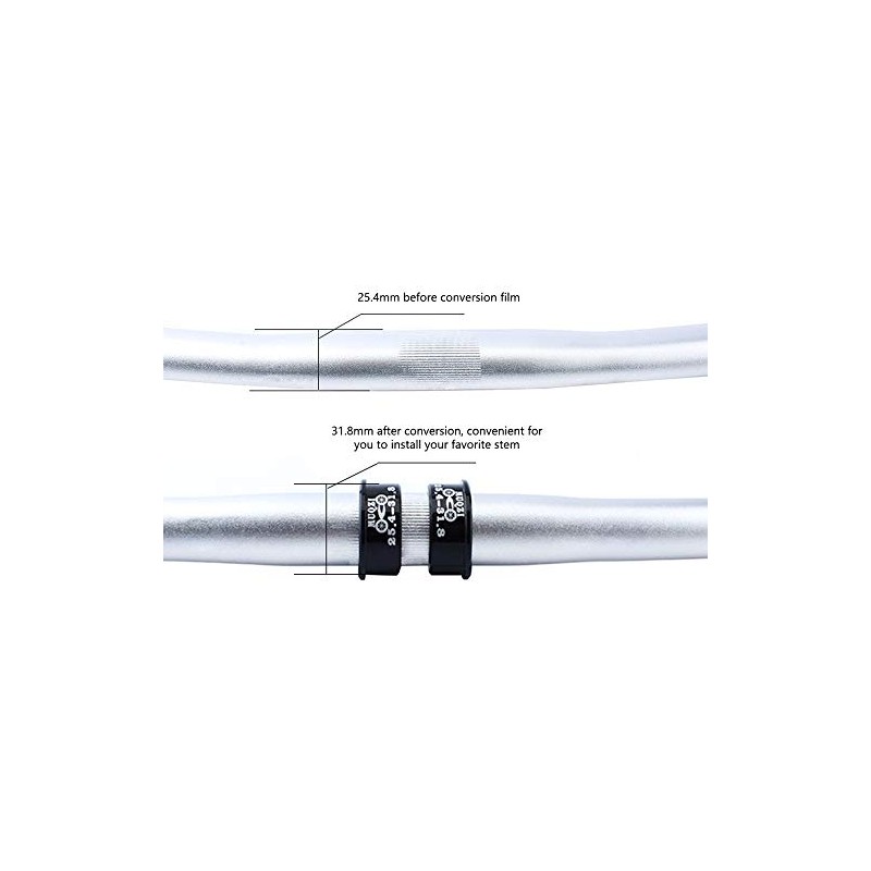 VOANZO 4 Pcs Aluminum Alloy Bicycle Handle Reducer Sleeve Adapter