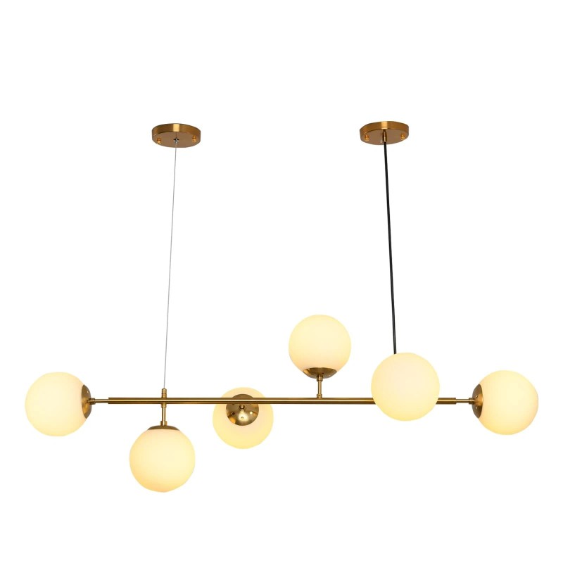 INSEUS Modern 6 Light Chandelier Light Fixture,Mid-Ce - Smoked&Gold