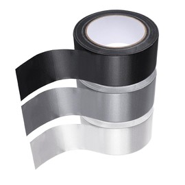 MOLIMOLI Duct Tape Pack of 3 Extra Strong Waterproof Gaffa Tape Fabric Tape in Black Grey White Duct Tape 5 cm x 30 m for Connecting Sealing Bundling