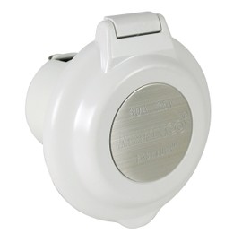 Marinco ParkPower 304EL-BRV Contour Power Inlet with Stainless Steel Trim, White