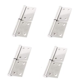 LDEXIN 4pcs 4" Stainless Steel Rotation Detachable Flag Lift Off Butt Hinges Silver Tone for Window Door Gate