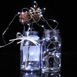 TenSteed Fairy Lights, 6 Pack 20 LED 7.2 Ft Silver Wire String Lights,Super Bright White Led Copper Wire Lights for DIY Wedding Home Bedroom Parties(White)