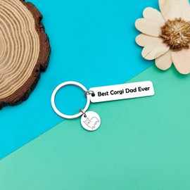 Gifts for Corgi Dad Keyring Dog Owner Gifts for Men Corgi Lovers Gift Keychain Animal Lover Gift for Dog Dad Dog Lovers Corgi Owner Keyring Birthday Fathers Day Christmas Graduation Gifts for Friends