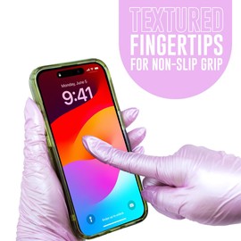 Colortrak Luminous Collection Disposable Nitrile Gloves, Lilac Frost Color, Medium, Single-Use, Allergy-Safe, Latex-Free, Powder-Free, Odor-Free, Textured Finger Tips