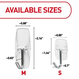 Command Medium Clear Wire Toggle Hooks, 6 Hooks and 8 Strips, Damage-Free Hanging Wall Hangers for Hanging Christmas Decorations, Holds up to 2 lb