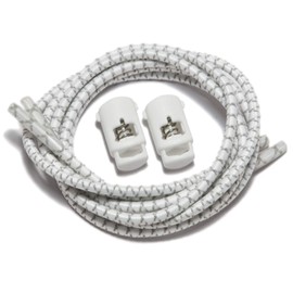 IBUNGEE LACES (cordones elásticos sin ataduras (reflectantes), blanco, 42 pulgadas)