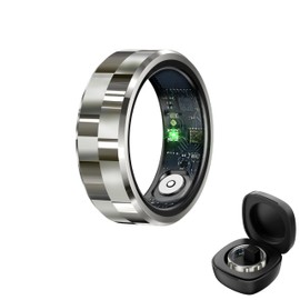 Taoke Smart Ring for Women, Health Fitness Tracker with Heart Rate Blood Oxygen Sleep Tracker Steps Tracker IP68 Waterproof Fitness Ring with Charging Base (Silver, 10)