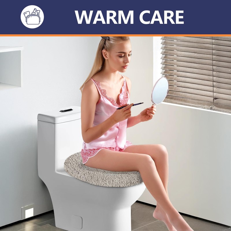 Baahrnom Microfiber Elongated Toilet Seat Cover 19.5"x 15" Machine Washable