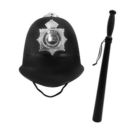 Nicky Bigs Novelties British Bobbie Hat and Baton Costume Prop Accessory Set Black