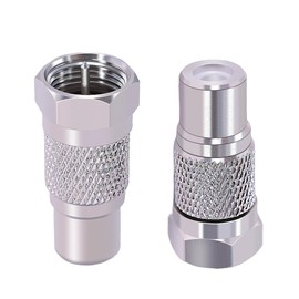 CNARIO 2Pcs F Male to RCA Female F Type to RCA Connector RF Video TV Adapter Coupler Converter for Atari 2600 TV/7800 Sega/Coleco/Commodore Game System