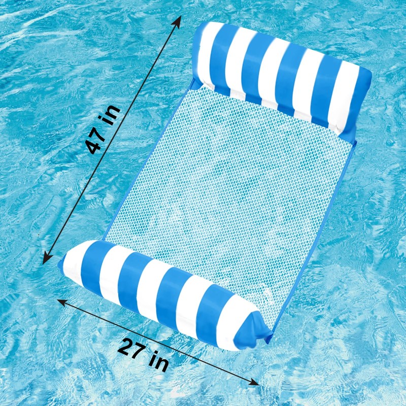 Pool Floats Adult - Upgraded Inflatable Mesh Floating Rafts, 4-in-1