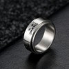 INRENG 8MM Fashion Stainless Steel Cute Kitty Spinner Ring for