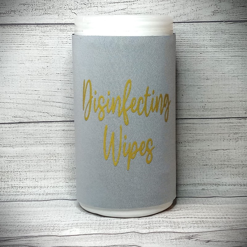 Decorative Cleaning Wipes Cover Gold Script (Small, Black)