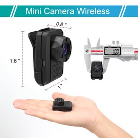 KANUIMA Mini Camera Wireless with 1080P Small Surveillance Cameras Back Clip Wearable Video Recorder with IR Night Vision Little Body Cam for Indoor Home Security (No Built-in Battery) (TN-3)