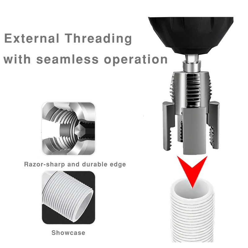 Gcoujrl Integrated Internal & External Pipe Threading Tool with Screw