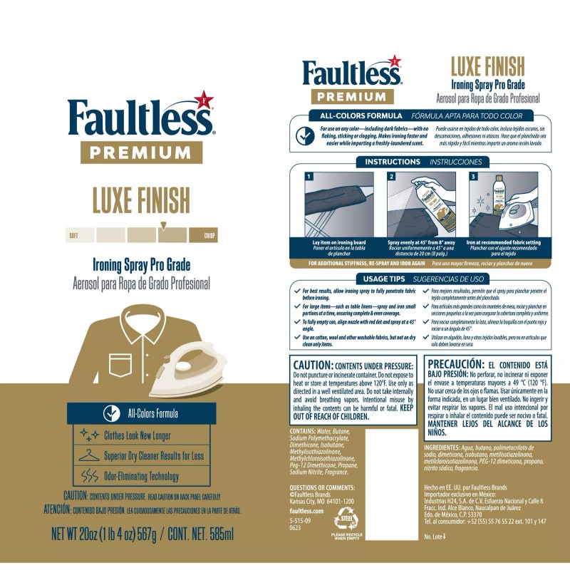 Faultless Firm Finish Ironing Spray 20 Fl Oz Pack of