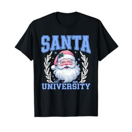 Christmas Santa University College Dorm Decor Blue Varsity T-Shirt